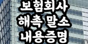 보험회사 해촉 내용증명