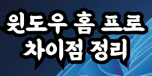 윈도우 홈 프로 차이점 정리