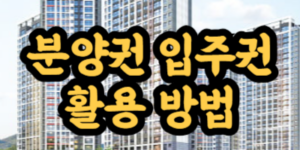 분양권 입주권 차이