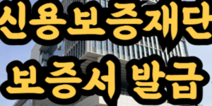 신용보증재단 보증서 발급