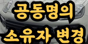 자동차 공동명의 대표 소유자 변경