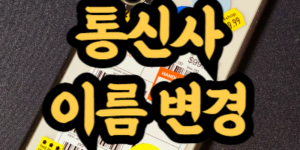 개명 후 통신사 개인정보 변경