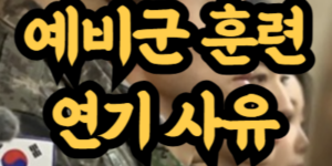 예비군 훈련 연기 사유