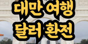 대만 여행 달러 환전 방법