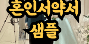 혼인서약서 작성 방법과 예시 문서