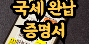 국세 완납 증명서 발급 방법